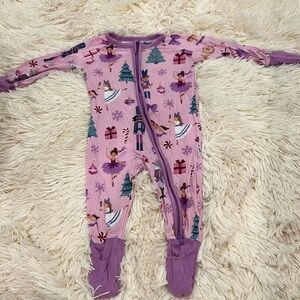 Little Sleepies Lavender Holiday Print Footie